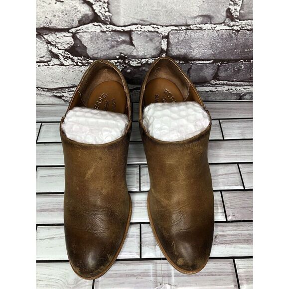 Kork-Ease Brown Leather Stacked Heel Wedge Ankle Booties Women’s Sz 7.5M US/38EU - Picture 15 of 16